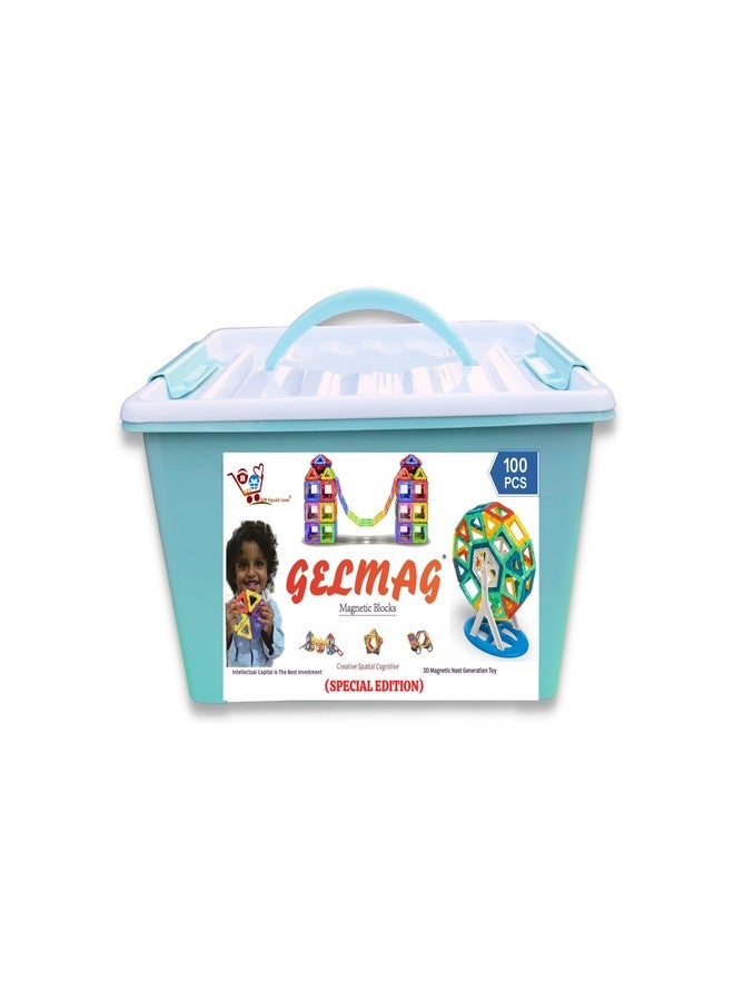 GIFT EQUALS LOVE Magnetic Building Set GELMAG Blocks - 100 Pcs Set Of Constructing And Creative Learning Educational Next-Generation Multicolor Toy For Kids With Storage Box - Image 4
